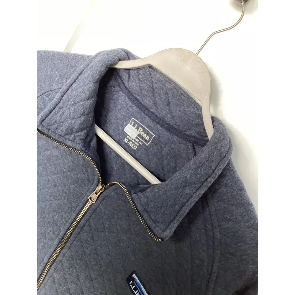 L.L. bean‎ quilted heathered zip up jacket mens xl outdoor gorpcore pockets